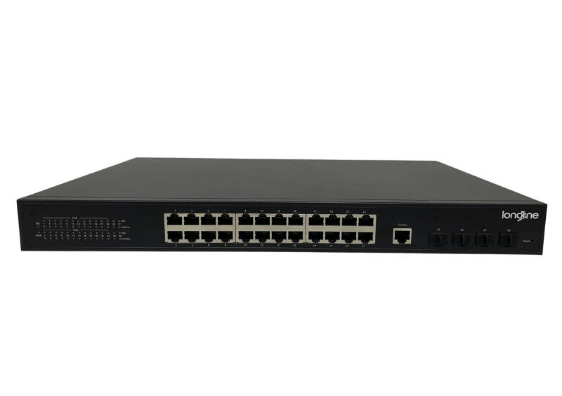 LONGLINE LNG-M3XF4GE24 Industrial L3 24-Port 10/100/1000T + 4-Port 10G SFP+ Managed POE Ethernet Switch