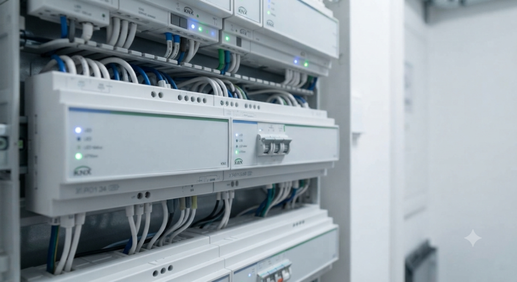 Akıllı ev sistemleri için KNX altyapısı ve merkezi otomasyon panosu